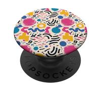 Crema Retro 80s 90s Brush Form Energy Pattern PopSockets PopGrip Adhesivo