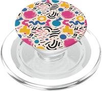 Crema Retro 80s 90s Brush Form Energy Pattern PopSockets PopGrip para MagSafe