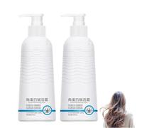 Crema revitalizante de queratina, acondicionador sin aclarado alisador del cabello con enriquecimiento de queratina, 300ML, para cabello seco dañado encrespado cuidado hidratante (2pcs)
