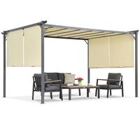 Crema Sevilla 3x4m patio pérgola con mosquitera y cortinas Garden Point