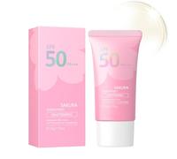 Crema Solar Hidratante,Sakura Loción Corporal, Protector solar facial 50 PA+++, Capa Protectora de Flor de Cerezo,Textura Sedosa para Pieles Secas