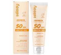 Crema Solar Mineral Bebés y Niños SPF50+ 80g, Protector Loción Solar Mineral, Zinc Oxide Sunscreen Niños, Alta Protección UVA/UVB, Sin Perfume, Vegano, Resistente al Agua, para Pieles Sensibles