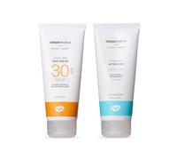 Crema Solar Sin Fragancia SPF30 + After Sun de Green People - Natural y Orgánica para Eczema y Piel Sensible - No Grasa, Segura para los Arrecifes - 2 x 200 ml