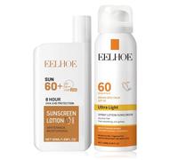 Crema solar SPF 60 50 ml + spray facial SPF 60 100 ml, protección fuerte, crema solar facial para todo tipo de piel