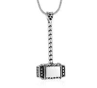 Cremación Mjolnir Thors Hammer Urn Collar para cenizas para hombres Celtic Nordic Viking Joyería de cremación para mujeres Recuerdo Memorial Ashes Pendant