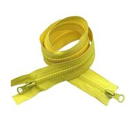 Cremallera 1 Uds cremalleras dobles, 5#80cm, 90cm, 100cm de resina plástica, deslizadores ropa colores, bolsas, materiales costura para Coser(Yellow,100cm)