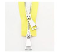 cremallera, 2 piezas de chaqueta doble botonadura, abrigo, manualidades, cola abierta, accesorios bidireccionales(Yellow,70 cm)