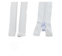 Cremallera 3 uds 5# 30/40/55/60/70/80/90 cm cremallera de resina cremalleras plástico con bloqueo automático extremo abierto for coser ropa para Coser(White,80cm)