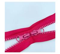 Cremallera 3 uds 80cm 90cm 5# deslizadores de cremallera doble resina plástica colorida for ropa bolsa suministros costura separadora para Coser(Rose Red,80cm)