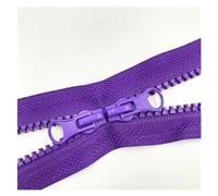 Cremallera 3 uds 80cm 90cm 5# deslizadores de cremallera doble resina plástica colorida for ropa bolsa suministros costura separadora para Coser(Dark purple,90cm)
