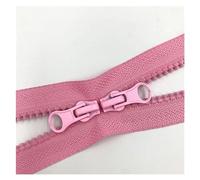 Cremallera 3 uds 80cm 90cm 5# deslizadores de cremallera doble resina plástica colorida for ropa bolsa suministros costura separadora para Coser(Pink,80cm)