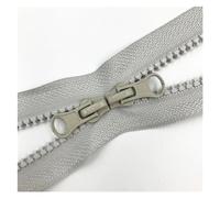 Cremallera 3 uds 80cm 90cm 5# deslizadores de cremallera doble resina plástica colorida for ropa bolsa suministros costura separadora para Coser(Light Grey,90cm)