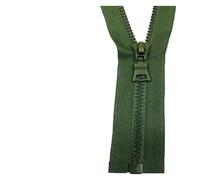 Cremallera 5# 3 uds 30/40/55/60/70/80/90cm cierre automático de extremo abierto cremallera resina plástica colorida for ropa para Coser(Green,40cm)