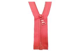 Cremallera 5# 3 uds 30/40/55/60/70/80/90cm cierre automático de extremo abierto cremallera resina plástica colorida for ropa para Coser(Watermelon Red,80cm)