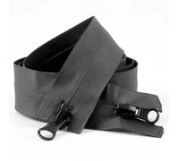 Cremallera a medida, Nylon Tamaño 5 Cremallera invisible de extremo abierto 60-100 cm Negro 3 piezas Ropa chaqueta tienda campaña(Black-Double,60CM-NO5-3PCS)