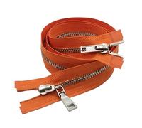 Cremallera bidireccional 1 Cremallera metálica autoblocante de 80/100/120 cm, n.° 5, doble cursor, for chaquetas y abrigos. Kit reparación cremalleras for costura ropa(Color 25,120cm)