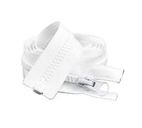 Cremallera Bidireccional 2 cremalleras de resina nº 8 for ropa, simples/dobles extremo abierto, grandes for prendas, cierres bolsas, costura de cremallera(White-SingleSlider,90CM_NO8)