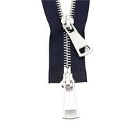 Cremallera bidireccional 2 Cremalleras Metálicas De Doble Cursor Ideales For Chaquetas, Abrigos Y Proyectos Costura DIY(Color-9,90cm)
