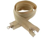 Cremallera Bidireccional 3 Cremalleras De Resina Nº 5, Doble Cursor Y Extremo Abierto, For Chaquetas, Abrigos, Ropa Bolsos. Kit Reparación For Costura(Khaki,No5-100cm)