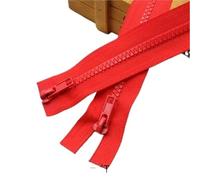 Cremallera bidireccional 3 unidades 5# de resina cremalleras de doble deslizador de extremo abierto para sacos de dormir, sofá, prendas, costura L: 50/60/70/80/100/150/200 cm y 200 cm para arte (rojo