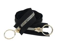 Cremallera Bidireccional 5# 8# 60-100cm Cremalleras de resina con doble cursor y extremo abierto, tirador anilla en O, kit reparación cremalleras for chaquetas bolsos, bricolaje(Gold-No8,60cm)