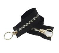 Cremallera Bidireccional 5# 8# 60-100cm Cremalleras de resina con doble cursor y extremo abierto, tirador anilla en O, kit reparación cremalleras for chaquetas bolsos, bricolaje(Gold-No5,90cm)