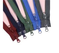 Cremallera bidireccional 5 cremalleras de resina n.° doble cursor, coloridas, for chaquetas plumas, ropa exterior, sacos dormir y más(Color-B-120cm)