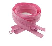 Cremallera Bidireccional Cremallera de resina de extremo abierto, cremalleras largas de doble deslizador, bolsas for ropa, Kit de reparación de cremalleras, accesorios de costura, 5 #(Pink,120cm)