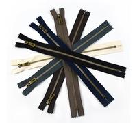 Cremallera con Cierre de Bolsillo, 2/5/10 Uds., 15/20/25/30cm, 3#, Bolsa Cremalleras Metal, Cremallera, Kits reparación inseparables for Costura Ropa(Beige,15CM_NO3-5PCS)