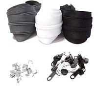 Cremallera continua de nailon 5 # 9 m, cremallera en 3 colores con y terminal, cremalleras espiral, divisible por metros, cm ancho para ropa, bolso, estuche, ropa cama, almohada