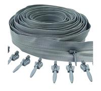 Cremallera Cremallera Invisible De Nailon 10 Metros Largo, 20 Deslizadores Con Bloqueo Automático, N.° 3, For Ropa Y Bolsos para Coser(Grey)