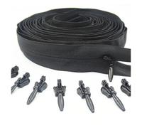 Cremallera Cremallera Invisible De Nailon 10 Metros Largo, 20 Deslizadores Con Bloqueo Automático, N.° 3, For Ropa Y Bolsos para Coser(Black)