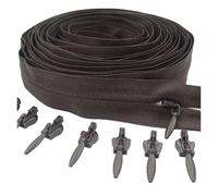 Cremallera Cremallera Invisible De Nailon 10 Metros Largo, 20 Deslizadores Con Bloqueo Automático, N.° 3, For Ropa Y Bolsos para Coser(Coffee)