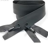 Cremallera de apertura impermeable 3#, 2 piezas/bolsa, se puede usar para ropa impermeable, chaquetas, tiendas de campaña, etc. Buen rendimiento de sellado (3# 60cm negro)