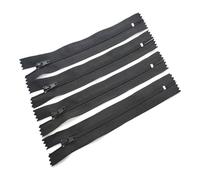 Cremallera de bobina de nailon n.° 3 para ropa y proyectos de costura de 7,5 a 60 cm. Accesorios de costura para bricolaje.,Negro,5 piezas - 15 cm