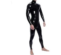 Cremallera De Doble Hombro Diseño De Cuerpo Completo Para Hombres Mono Ajustado De Látex Sexy Ropa De Catsuit De Goma Con Cremallera En La Entrepierna, Negro,Amarillo,S
