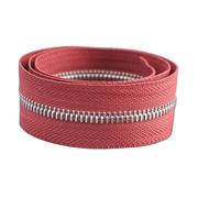Cremallera De Doble Sentido 2 cremalleras de 1-5 yardas 5# for coser bolsa con cierre rollo de bobina ropa abrigo cierre de cremallera Kit de reparación accesorios DIY(WineRedSilver,3yard)