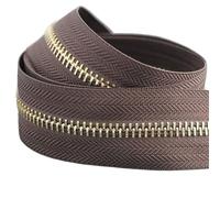 Cremallera De Doble Sentido 2 cremalleras de 1-5 yardas 5# for coser bolsa con cierre rollo de bobina ropa abrigo cierre de cremallera Kit de reparación accesorios DIY(CoffeeGold,3yards)