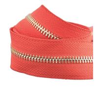 Cremallera De Doble Sentido 2 cremalleras de 1-5 yardas 5# for coser bolsa con cierre rollo de bobina ropa abrigo cierre de cremallera Kit de reparación accesorios DIY(RedGold,3yard)