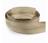 Cremallera De Doble Sentido 2 cremalleras de 1-5 yardas 5# for coser bolsa con cierre rollo de bobina ropa abrigo cierre de cremallera Kit de reparación accesorios DIY(KhkaiGold,3yard)
