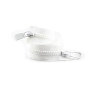 Cremallera de doble sentido 2 cremalleras de resina apertura simple y doble for ropa, chaquetas, abrigos Cremalleras largas para ropa DIY(White Double Zipper,80cm,NO.8)