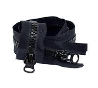 Cremallera de doble sentido 2 Cremalleras De Resina Nº 8 For Ropa, Simples/dobles Extremo Abierto para ropa DIY(Black-DoubleSlider,80cm)