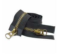 Cremallera De Doble Sentido Cremalleras doble deslizador, cierre de cremallera bidireccional for abrigo, chaqueta, bolsillo, Kit de reparación de cremalleras, 3 piezas, 8#(Black,Open-End-90cm-3Pc)