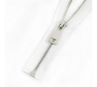 Cremallera De Dos VíAs Cremallera de extremo abierto, deslizadores simples/dobles, ropa con cremallera larga, chaqueta, abrigo, accesorios costura DIY para Coser(White-Silver-Single,120cm)