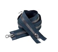 Cremallera De Dos VíAs Deslizadores dobles, cremallera bidireccional de extremo abierto for bolsa, chaqueta, ropa, accesorios reparación costura decorativa DIY para Coser(DarkBlueGreen,120cm-2Pcs)