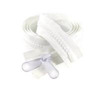 Cremallera de resina 10#, cremalleras largas de 1/2/3/4/5 metros, cremallera deslizante de doble cara de extremo abierto para accesorios de costura de tienda, Blanco, 200cm