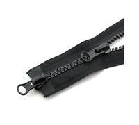 Cremallera de resina de 80 cm a 150 cm con doble deslizador abierto para chaquetas de plumas, abrigos, accesorios de ropa, n.° 5,Negro,100 centímetros