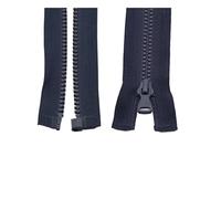 Cremallera de resina de extremo abierto, cierre automático, de plástico, para coser ropa, 3 unidades, n.° 5, de 30 a 90 cm,Marina de guerra,40 centímetros