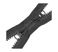 Cremallera de resina n.° 8, doble cursor, apertura bidireccional, para reparación de costura de chaquetas y abrigos.,Negro,80 cm