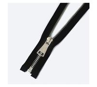 cremallera, Deslizadores de 60-150 cm coser cremalleras chaquetas/abrigos. Kit(Black Silver Single,70cm)
